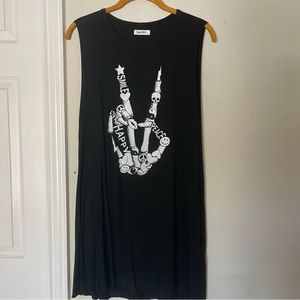 Lauren Moshi raw hem cutoff sleeve dress